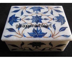 Lapis Lazuli stone inlaid marble box-RE3402